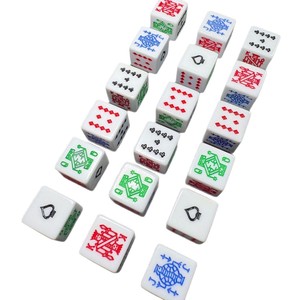 En Stock, Nuevo Dado Acrílico Cuadrado de 16mm, Blanco, en Ángulo Recto, con Temática de Póker, <span class=keywords><strong>para</strong></span> Bares, KTV y Diversión - Product Image 5