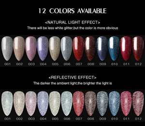 HS 15ml parlak disko jel yanıp sönen Sparkle emmek UV tırnak elmas yansıtıcı Glitter jel lehçe gelişmiş yansıtıcı Glitter etkisi - Product Image 6