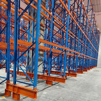 Estanterías de Almacenamiento de Paletas de Doble Profundidad para Pasillos Estrechos de Alta Densidad, con Vigas Ajustables de Acero Laminado en Frío Q235B, para Almacenes Generales