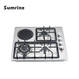 Chinesischer Edelstahl-Gasherd mit 4 Brennern, optionalem Sicherheitsgerät, Einbau-Gas-Elektro-Kocher für den Haushalt, Emaille-Brennerkappe - Product Image 4