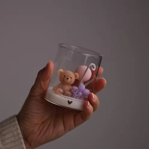Bougie parfumée à la soja personnalisée et unique, vente en gros, cadeaux pour baby shower, bougies en forme d'ours bleu pour cadeau d'anniversaire - Product Image 2