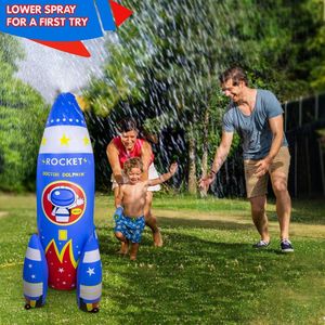 Fontaine à eau gonflable en forme de fusée pour enfants, jeu d'extérieur avec design de fusée - Product Image 3