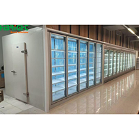 Vitrine réfrigérée commerciale avec couvercle en verre pour supermarché, charcuterie, produits frais, viande, fruits de mer