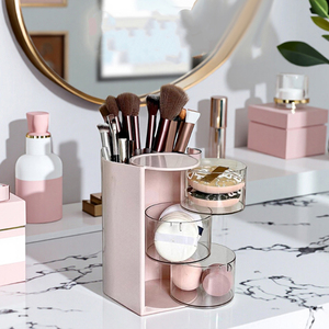 Wholesale Rotatable Makeup Brush Holder Hair Organizer Desktop <b>Storage</b> Rack Cosmetic Accessories Display Case <b>Cushion</b> Beauty - Product Image 4