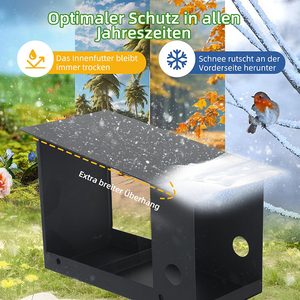 Station d'alimentation pour oiseaux JH-Mech de haute qualité, résistante à la rouille, robuste, à alimentation ouverte, en forme de dôme vertical, en acier au carbone - Product Image 4