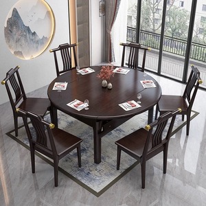 Convertible Dinning bảng thiết lập cho 6 cao su gỗ có thể gập lại bảng vuông để vòng thiết kế với rắn ghế gỗ đa kết thúc tùy chọn - Product Image 5