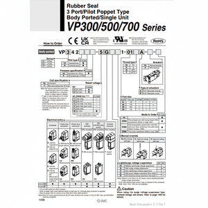 SMC Pneumatics <b>Solenoid</b> Valve VP542-5LZ1-03A-F Control Valve - Product Image 1
