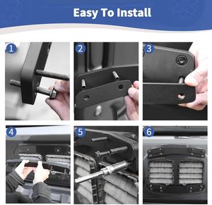 Kit de support de montage de roue de secours surdimensionnée Wildfront pour JL 2018 et plus, arrière, acier noir, accessoires extérieurs, 12 pièces - Product Image 2