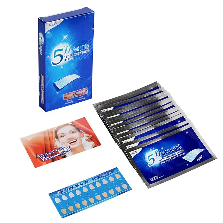 Tiras de gel blanqueador dental OEM tiras blanqueadoras de dientes veganas blancas blanqueamiento rápido