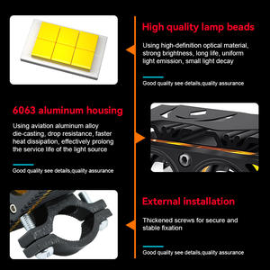 Phare de moto 40W à 4 modes, projecteur LED stroboscopique, éclairage de travail étanche, feux de brouillard à 2 lentilles pour rétrofit/amélioration voiture/camion - Product Image 5