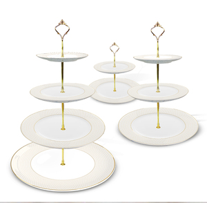Nouveau Service de Table Tendance en Porcelaine Fine pour Hôtellerie et Banquet, Assiettes à Bord <span class=keywords><strong>Doré</strong></span> pour Mariage - Product Image 2