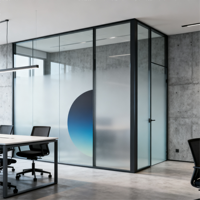 Verre trempé de cloison de bureau-Panneaux en verre trempé givré et intimité pour la conception moderne de bureau