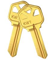 Clés vierges KW1 finition laiton, clés vierges non taillées KW1 pour maison et porte, vente en gros de clés vierges KW1