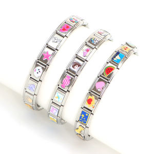 थोक निर्माण करने वाली टैलियन आकर्षण कंगन हस्तनिर्मित स्टेनलेस स्टील लिंक श्रृंखला y खिंचाव इतालवी कंगन - Product Image 1