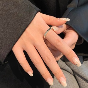 S925 Sterling Silver Geometric <b>Open</b> <b>Ring</b> With Heart Design For Women Index Finger Minimalist Jewelry Everyday Wear - Product Image 4