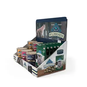 Venta caliente tienda promoción cartón corrugado encimera caja de exhibición cartón Mesa PDQ cartón Mesa soporte de exhibición