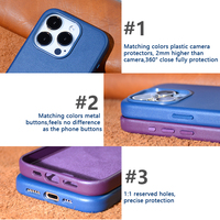 DL sélection officielle des couleurs matériau dégradable couverture arrière PU NAPPA cuir téléphone funda Animation magnétique pour iPhone 15plus