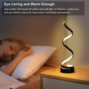 Dim 3 renk Usb Led masa lambası masa lambaları dekoratif yatak odası gece lambası için Modern tasarım yaratıcı yanında başucu - Product Image 4