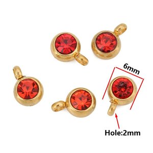 Dijes Redondos de Acero Inoxidable de 6mm con Engaste de Bisel para Pedrería, para Accesorios de Joyería DIY, Collares y Pulseras, Uso Diario Unisex - Product Image 2
