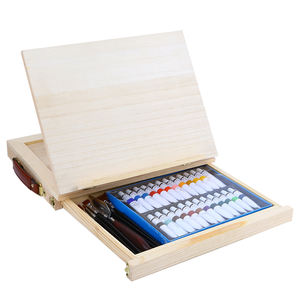 Ensemble de 38 pièces de peinture acrylique avec boîte en bois et <span class=keywords><strong>chevalet</strong></span> pour enfants Ensemble de <span class=keywords><strong>dessin</strong></span> du fournisseur d'art pour jeunes artistes - Product Image 6