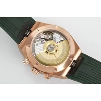 Montre mécanique automatique pour homme de luxe, de qualité supérieure, avec boîtier en acier inoxydable rose et verre saphir