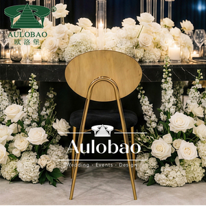 Location de mobilier Chaise de mariage à dossier haut en acier inoxydable doré pour les mariés Hôtel Salle à manger et salon à l'extérieur - Product Image 5