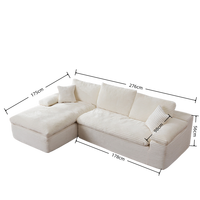 Sofá Modular Moderno Comprimido en Caja, Sofá Seccional en Forma de Nube, Chaise Longue en Forma de L Convertible, Sofá Cama Tapizado sin Estructura
