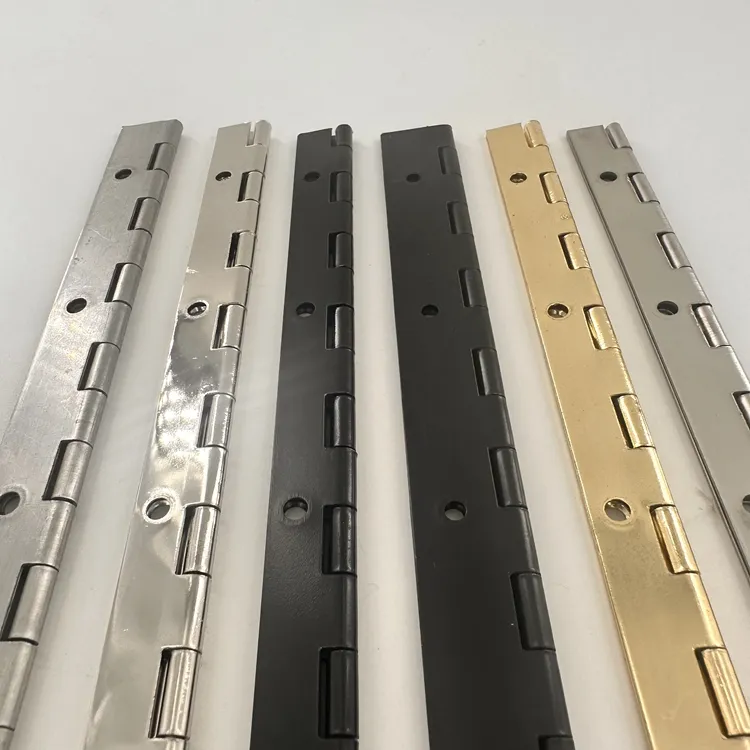 Customized Holes Punched Iron Gold Plating Continuous Piano Hinges