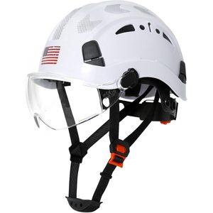 Casque de sécurité pour la construction, blanc, avec visière transparente, homologué ANSI Z89.1 OSHA, type V, 53-63 cm - Product Image 1