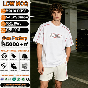 T-shirt pour homme imprimé sur mesure, 100% coton, manches courtes, col rond, décontracté, avec motif de lettres, bordure contrastée - Product Image 1