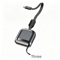 Câble de données rétractable transfrontalier 240W à chargement ultra-rapide et simple tirage pour transfert de données, compatible iPhone 15 et téléphones USB-C