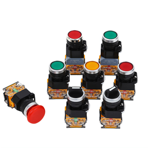 Interruptor de botón plano autorreparable de 22 mm, botón de hongo de plástico LA37-11ZS, 1NO, control 220V - Product Image 2