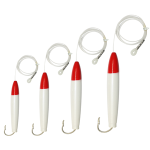 Esche in Legno di Cedro da 4, 6, 8, 10 Pollici per Pesca a Traina di Tonno e Mahi - Naturali, Zucchini, Viola, Blu/Bianco e Rosso/Bianco - Product Image 3