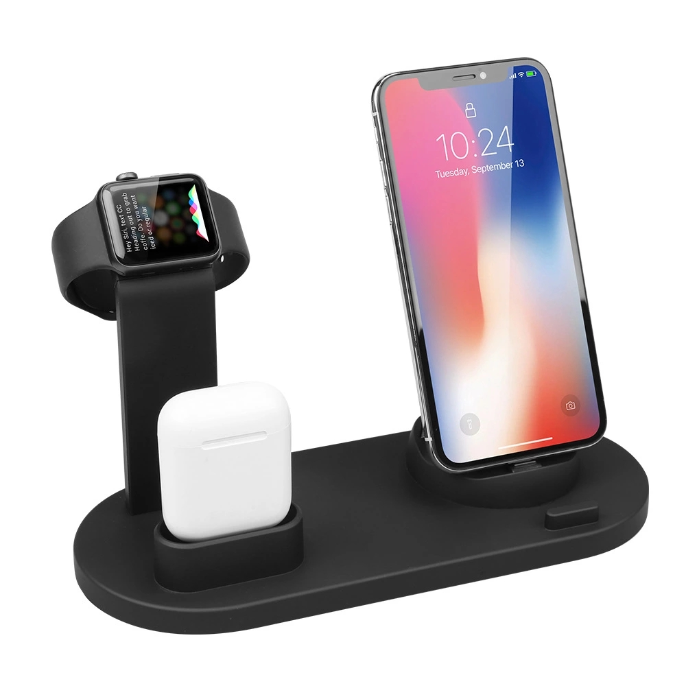 Hot Sale Qi 3 in 1 Fast Wireless Charger Charging Stand Mobile Phone Holder Smart Watch Wireless Charing Case For iphone 12