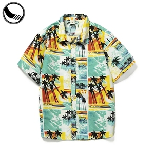 <span class=keywords><strong>Camicia</strong></span> hawaiana a manica <span class=keywords><strong>corta</strong></span> di raion estiva fiore colorato da uomo - Product Image 3
