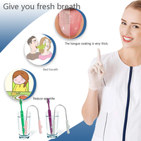 Grattoir à langue en acier inoxydable 304 avec manche en tige de blé, brosse nettoyante pour la langue, éliminateur d'odeurs, lot de 2