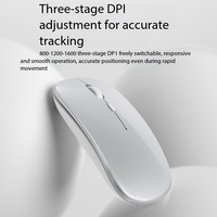 Souris sans fil ergonomique multicolore avec capteur optique USB rechargeable, rétroéclairée, silencieuse, pour le bureau