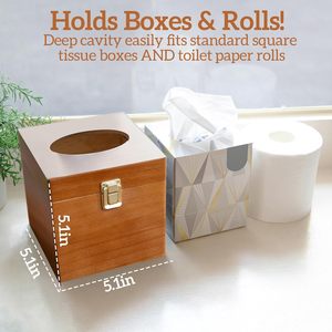 Décoration d'intérieur, accessoires <span class=keywords><strong>de</strong></span> salle <span class=keywords><strong>de</strong></span> bain, boîte à mouchoirs carrée en bois, boîte à mouchoirs décorative en bois <span class=keywords><strong>cube</strong></span> <span class=keywords><strong>avec</strong></span> couvercle - Product Image 6