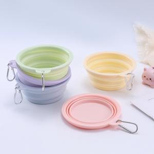 <b>Portable</b> Modern Solid Collapsible Silicone Pet <b>Bowls</b> Feeders Anti Slip Custom Logo for <b>Dogs</b> Walking Drinking Outdoor - Product Image 3