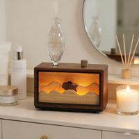 Diffuseur d'huiles essentielles sans fil en bois et verre pour la décoration de la maison, nébuliseur rechargeable, diffuseur d'huiles pures sans eau, aromathérapie carrée