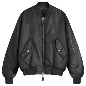 <strong>Custom</strong> Oversize Cropped Black Zip Up <strong>MA</strong>-1 Bomber Jacket Blank Flight Jacket for Men - Product Image 5