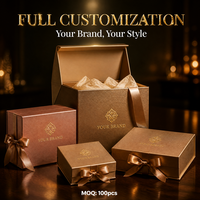Boîte cadeau rigide magnétique de luxe personnalisée avec ruban, boîte cadeau en papier avec estampage à chaud pour emballage cosmétique et de mariage