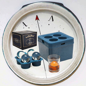 YCS YCSCIT-002 Large Clear Silicone <b>Ice</b> Ball <b>Maker</b> Tray 4-Cavity Cube Mold Oven Safe Whiskey Cocktail Crystal Clear <b>Ice</b> Balls - Product Image 3