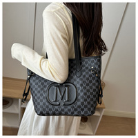 Sac à bandoulière minimaliste européen et américain, grande capacité, fourre-tout tendance avec impression de lettres en PU, style urbain