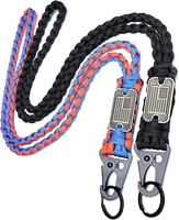 Lanière porte-clés en paracorde OEM multicolore pour clés, avec drapeau américain stylé, longue et robuste, tressée