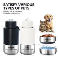 Bouteille d'eau portable 3-en-1 anti-fuite de 32 oz avec logo personnalisé pour animaux de compagnie, idéale pour la marche, la randonnée et le camping