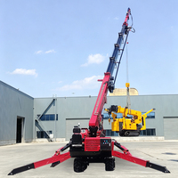 Grue araignée professionnelle télécommandée de 5 tonnes, grue mobile à flèche télescopique hydraulique pour l'installation de vitres