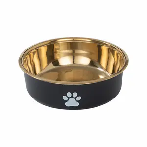 Cuencos de comida para perros de acero inoxidable, Base de goma antideslizante, cuencos de agua para gatos y mascotas para perros pequeños, medianos y grandes, suministros de comedero para mascotas