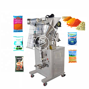 HXL-F100 Electric Vertical Automatic Wrapping Machine PLC Motor for Detergent Powder 5-100ML 50 Bags/Min Food Chemical Foil/Film - Product Image 1