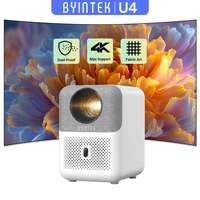 Projecteur intelligent Android BYINTEK LOVE U4 avec mise au point automatique, design artistique en tissu, prise en charge 1080P, WiFi, mini projecteur portable pour cinéma familial à domicile